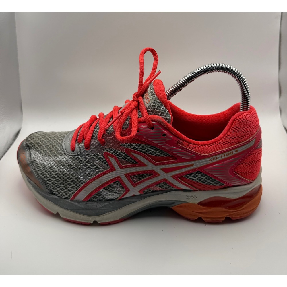 ASICS Gel-Flux 4 Running Shoes Women 7.5 Silver Pink T794Q Good Wide D